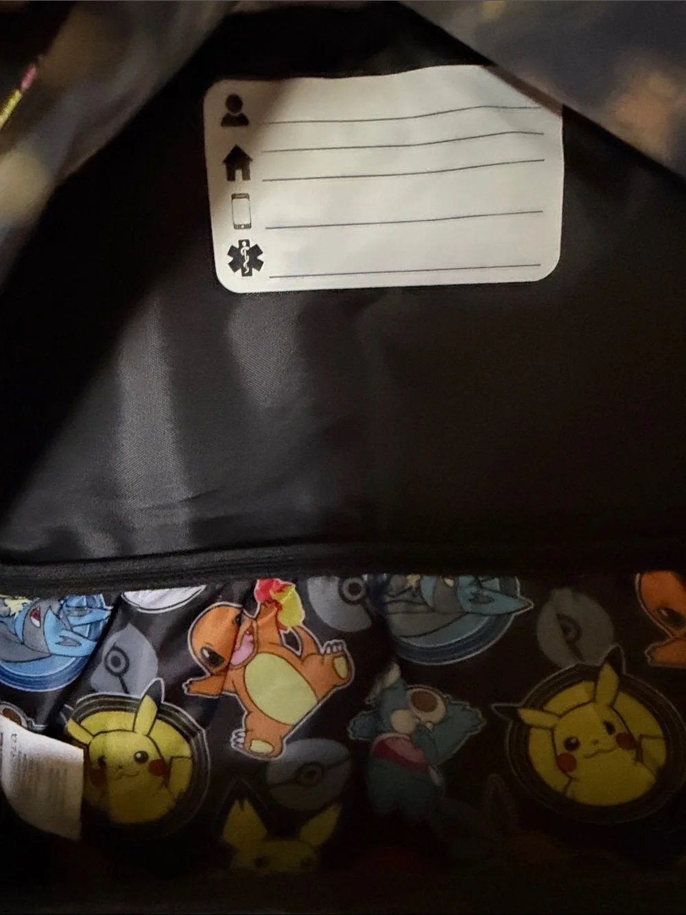 Pokemon Kids Backpack with Pikachu, Charmander, Eevee - Black & Red